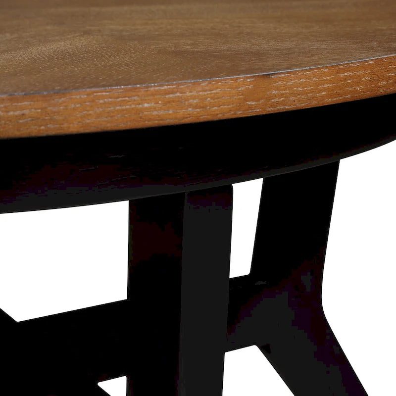 Table basse ronde en bois de 32 pouces pour salon, tables basses circulaires en bois de style Mid-Century ou Ferme pour appartement, montage facile
