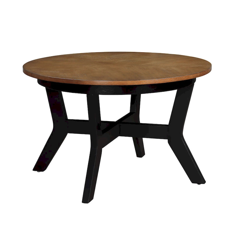 Table basse ronde en bois de 32 pouces pour salon, tables basses circulaires en bois de style Mid-Century ou Ferme pour appartement, montage facile
