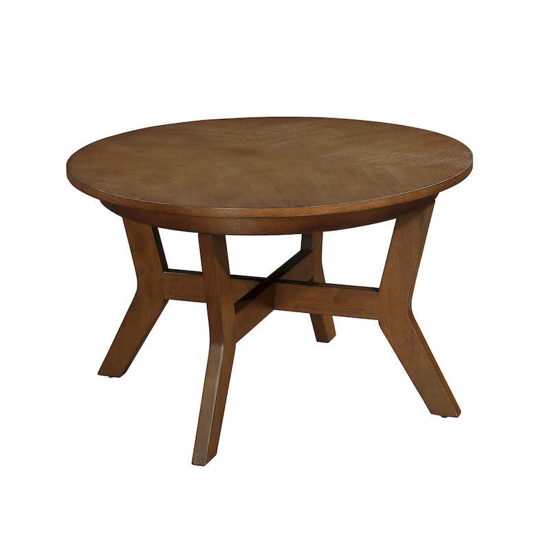 Table basse ronde en bois de 32 pouces pour salon, tables basses circulaires en bois de style Mid-Century ou Ferme pour appartement, montage facile