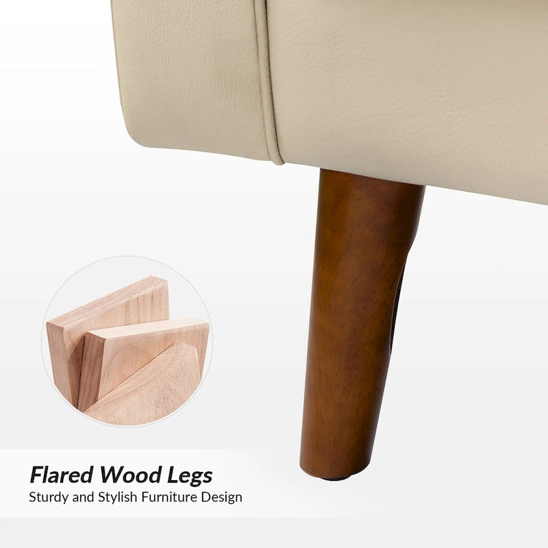 Fauteuil en cuir véritable du milieu du siècle