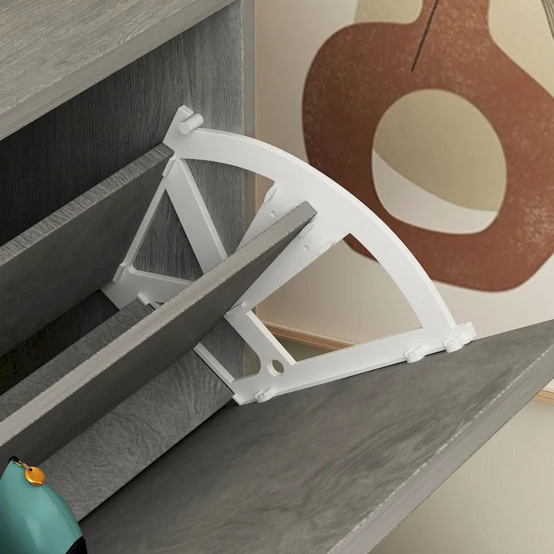 Meuble à chaussures moderne pour entrée, meuble à chaussures de sol à 2 niveaux