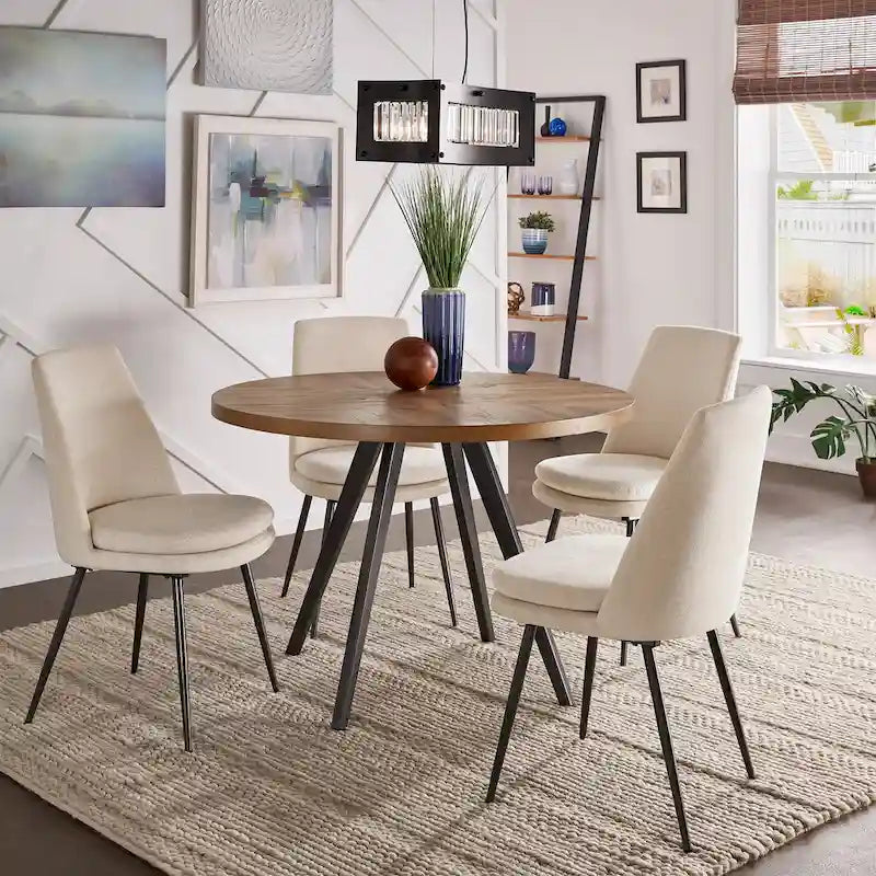 Table de salle à manger en chêne avec finition gris fer