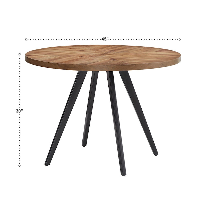 Table de salle à manger en chêne avec finition gris fer
