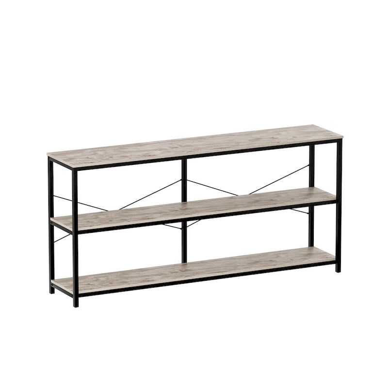 55 Table console étroite et longue avec étagère de rangement pour meuble TV