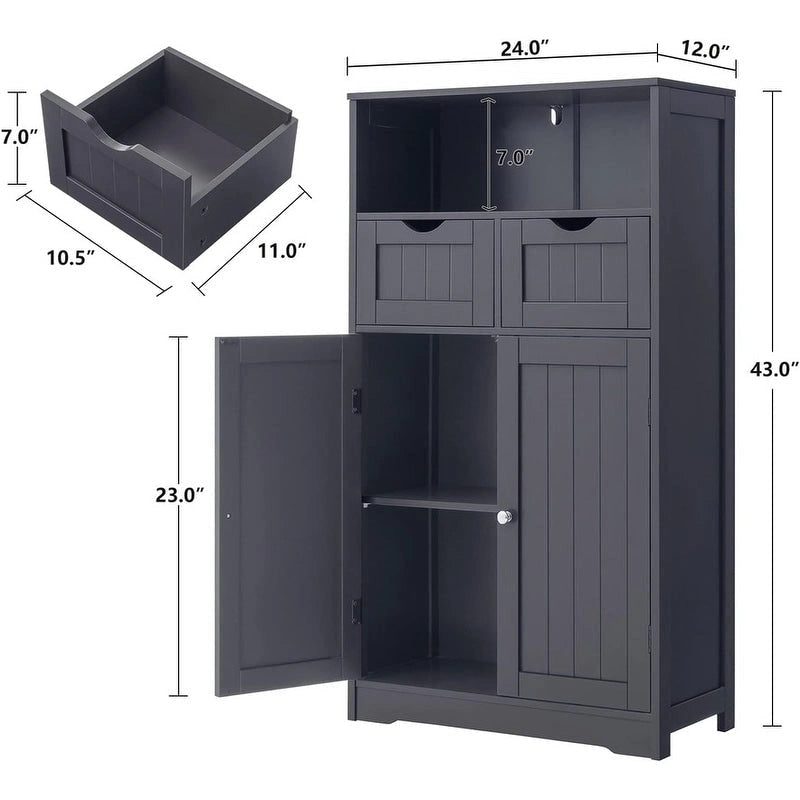 Meuble de Rangement Bas à 2 Portes - 30P x 60l x 108H cm