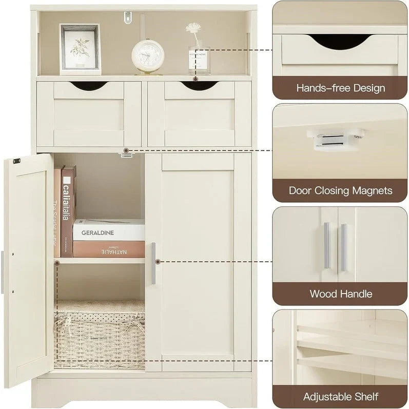 Meuble de Rangement Bas à 2 Portes - 30P x 60l x 108H cm