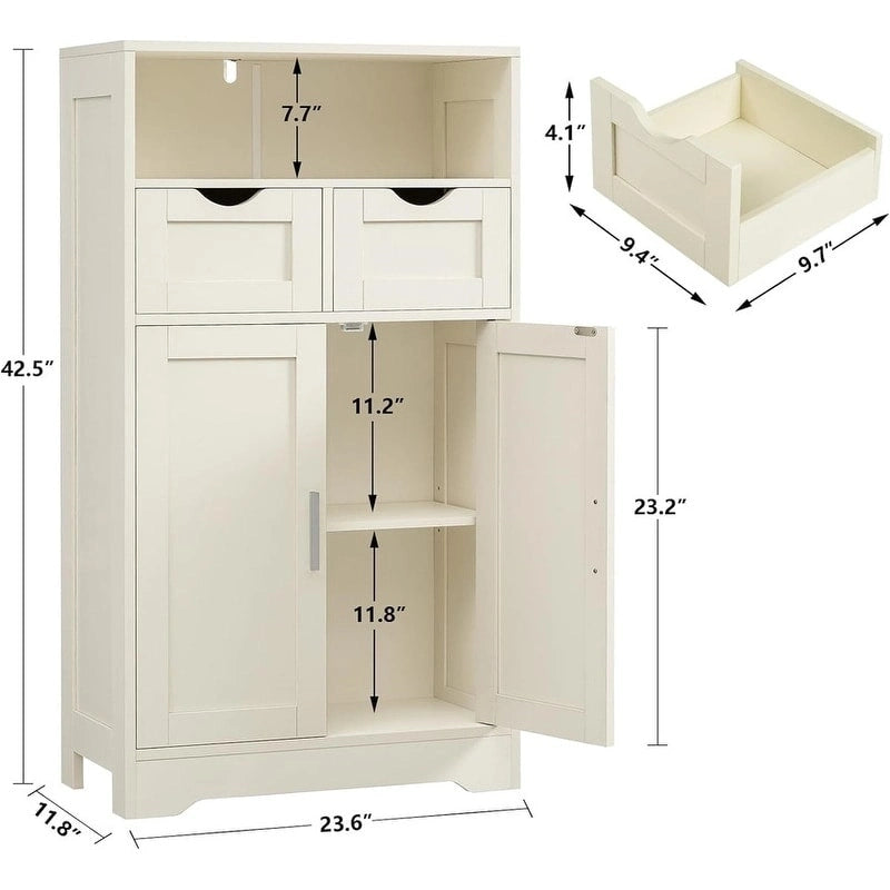 Meuble de Rangement Bas à 2 Portes - 30P x 60l x 108H cm