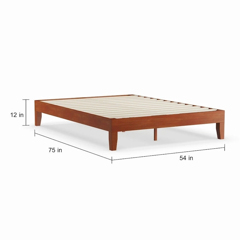 Lit plateforme en bois pleine grandeur de 12 pouces