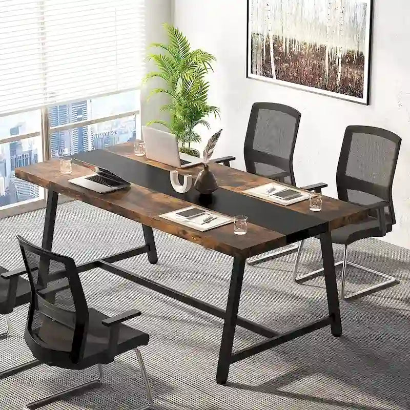 Table de conférence rectangulaire de 183 cm, table de réunion de 180 cm pour 6 personnes