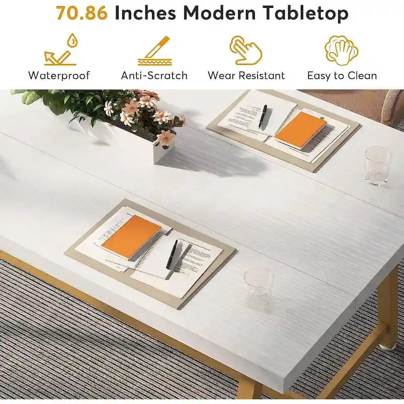 Table de conférence rectangulaire de 183 cm, table de réunion de 180 cm pour 6 personnes