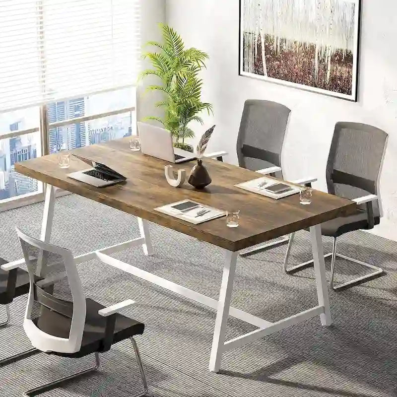 Table de conférence rectangulaire de 183 cm, table de réunion de 180 cm pour 6 personnes