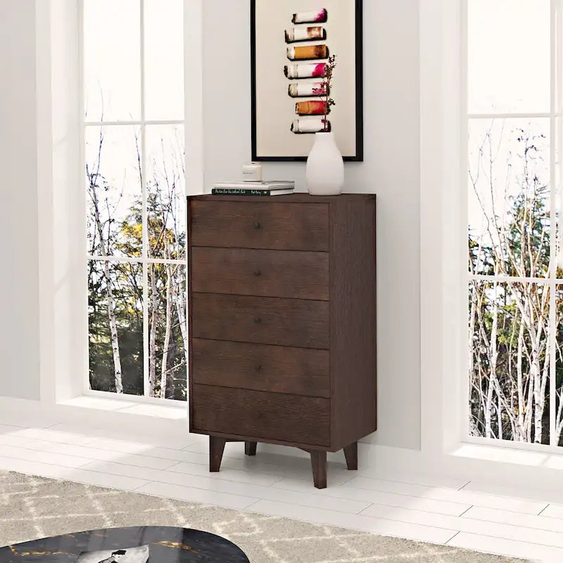 Commode en bois à 5 tiroirs
