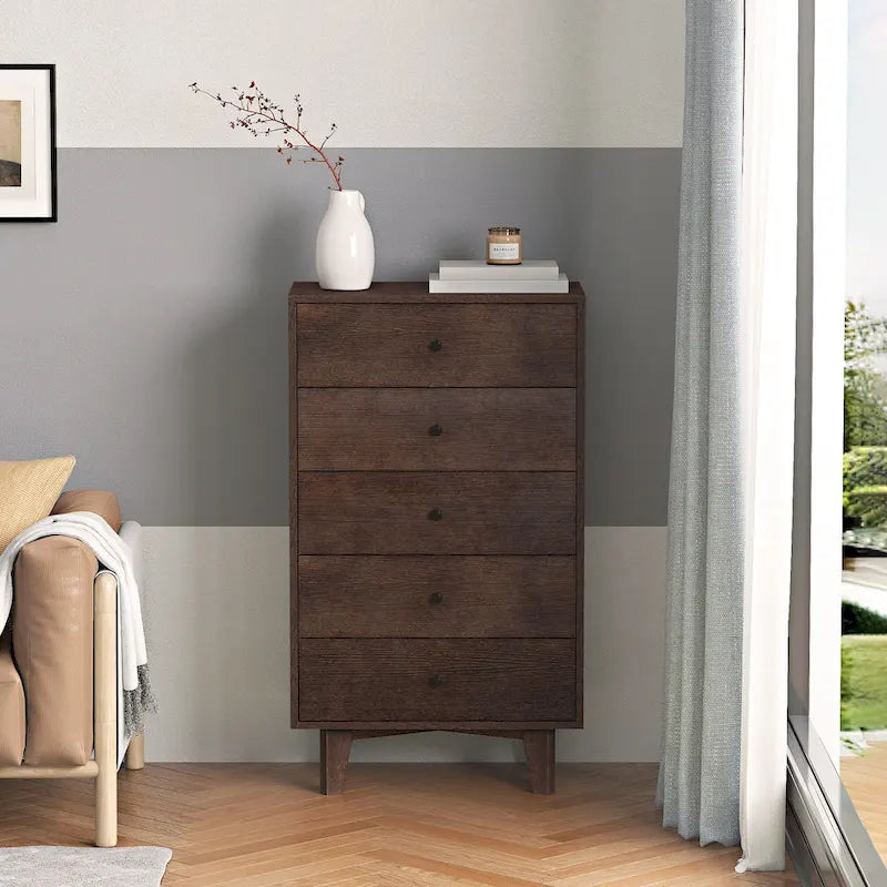 Commode en bois à 5 tiroirs