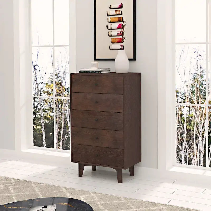 Commode en bois à 5 tiroirs
