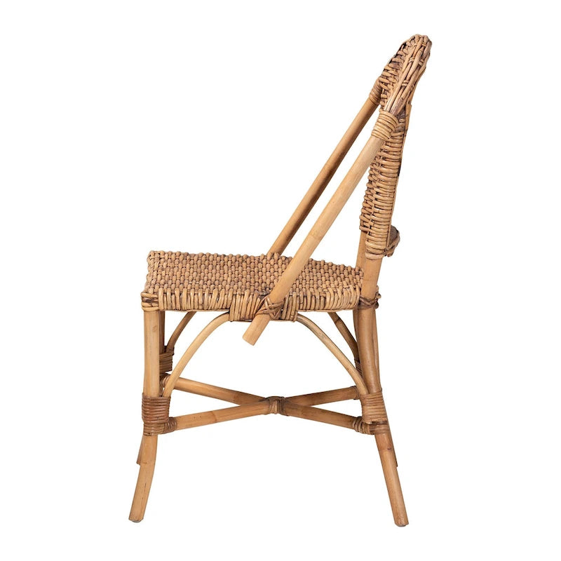 Chaise de salle à manger moderne en rotin naturel de style bohème