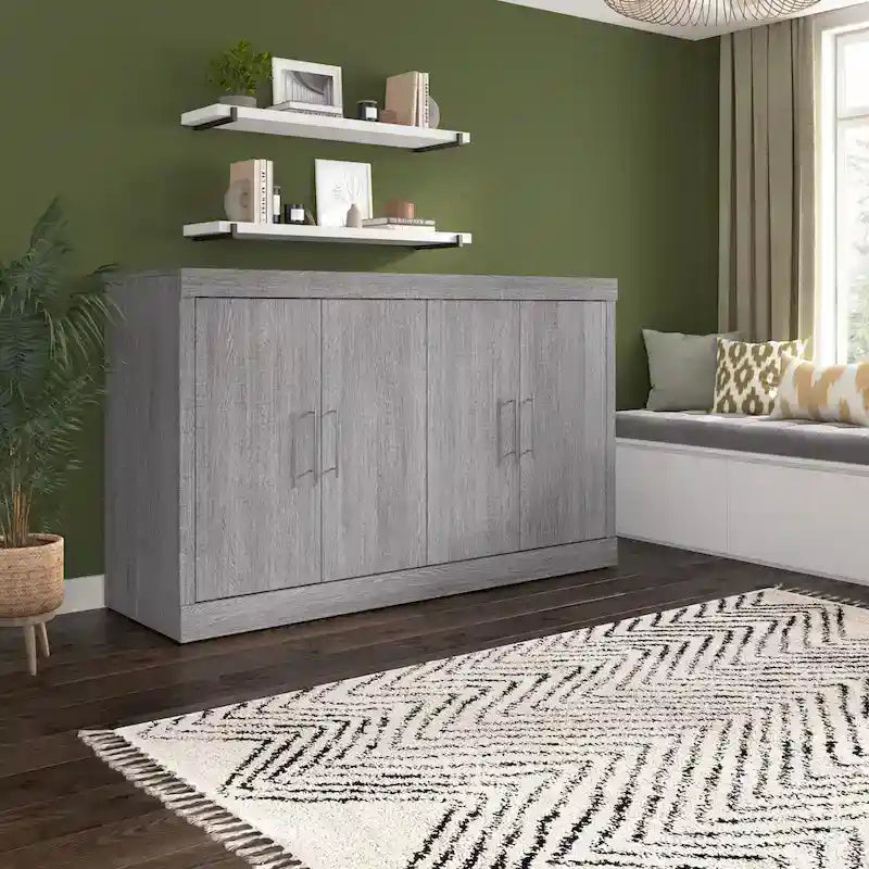 Lit escamotable Queen avec matelas pour chambre d'amis