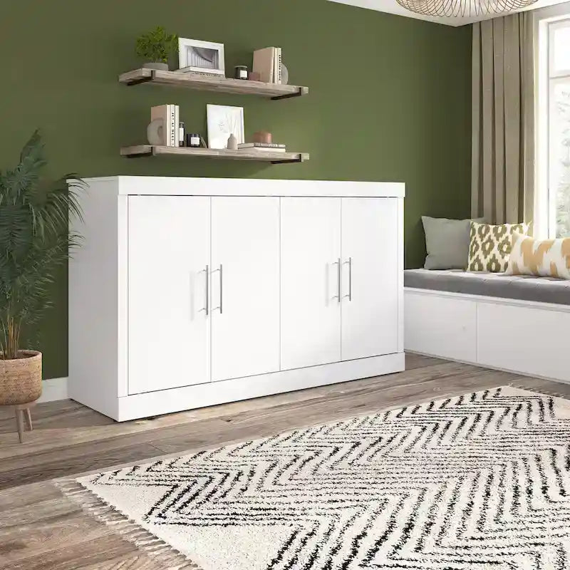 Lit escamotable Queen avec matelas pour chambre d'amis
