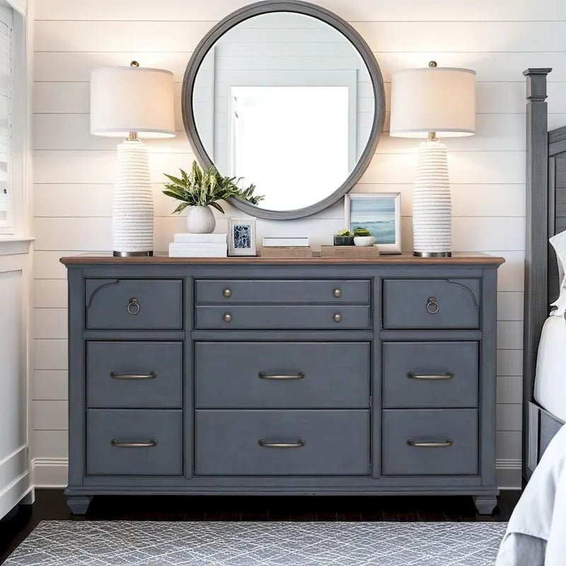Commode, aucun assemblage requis, finition velours côtelé bleu