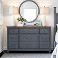 Commode, aucun assemblage requis, finition velours côtelé bleu
