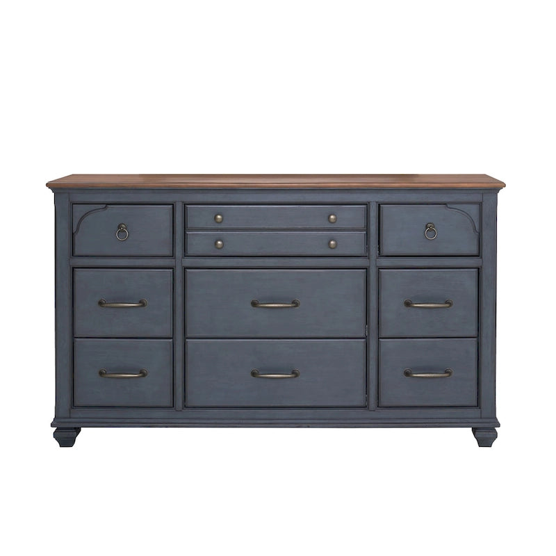 Commode, aucun assemblage requis, finition velours côtelé bleu