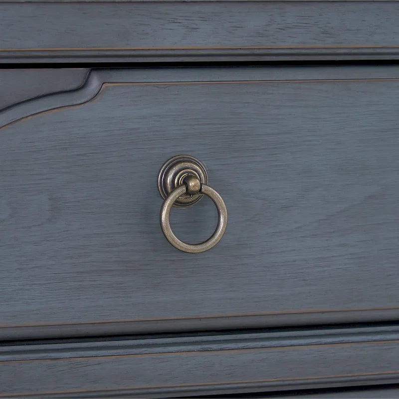 Commode, aucun assemblage requis, finition velours côtelé bleu