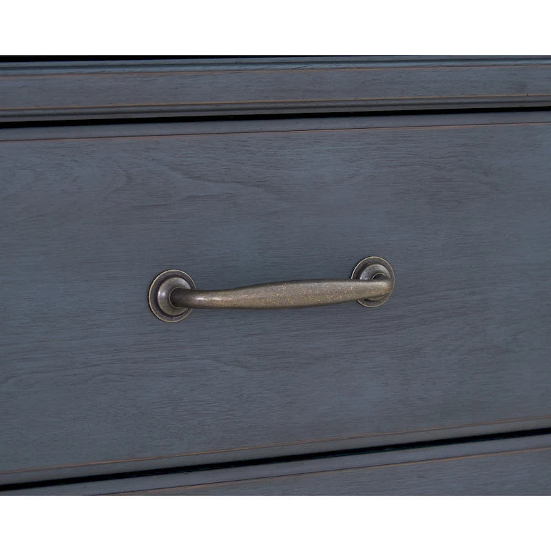 Commode, aucun assemblage requis, finition velours côtelé bleu