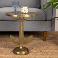 Table d'appoint nautique avec base en forme d'ancre - 15,0L x 15,0l x 19,0H