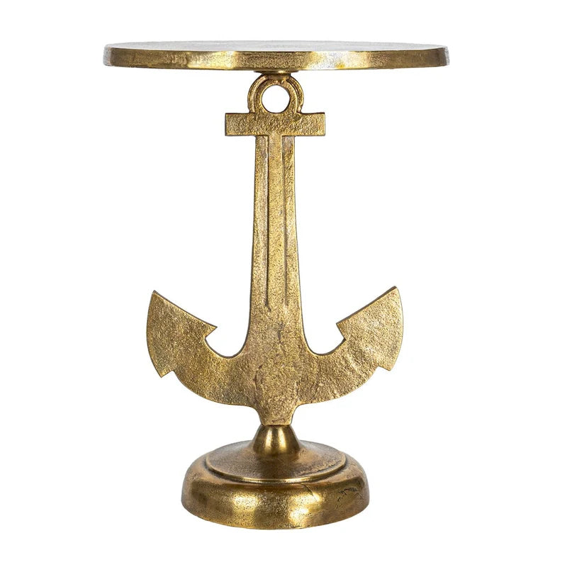 Table d'appoint nautique avec base en forme d'ancre - 15,0L x 15,0l x 19,0H