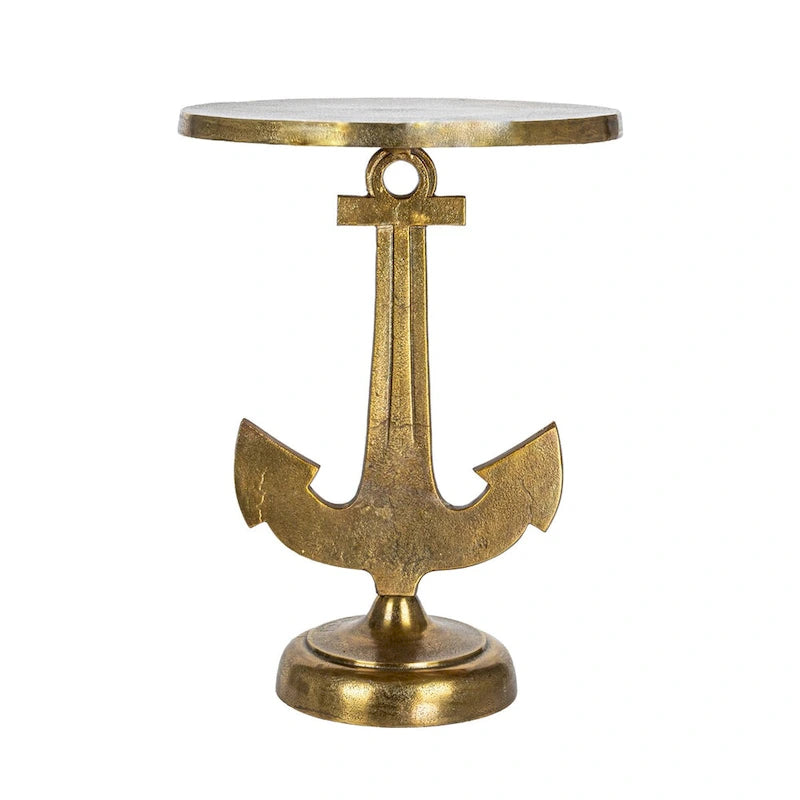 Table d'appoint nautique avec base en forme d'ancre - 15,0L x 15,0l x 19,0H
