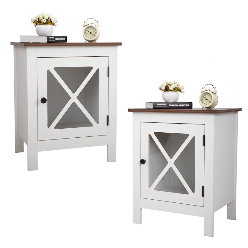 Table de chevet industrielle avec porte