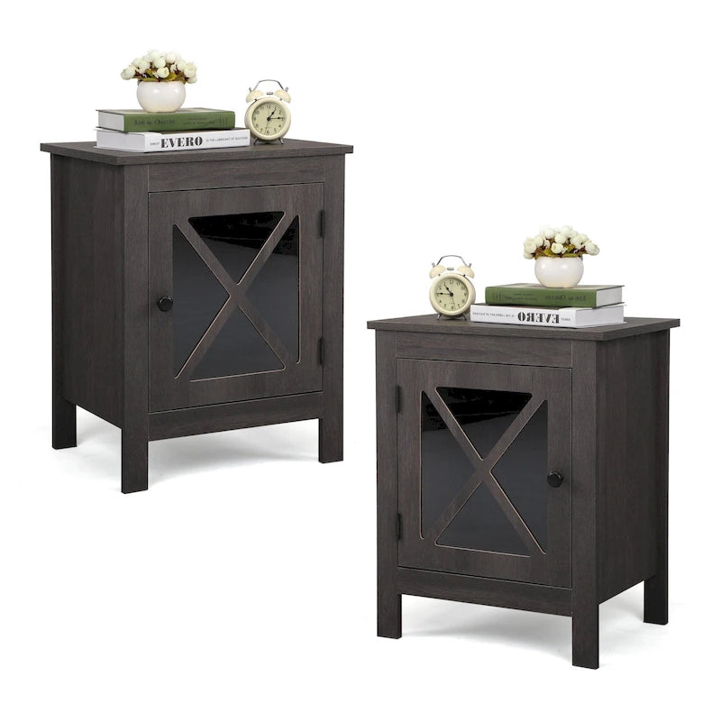 Table de chevet industrielle avec porte