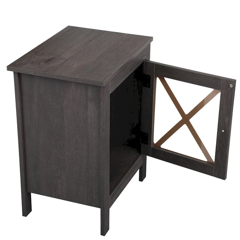 Table de chevet industrielle avec porte