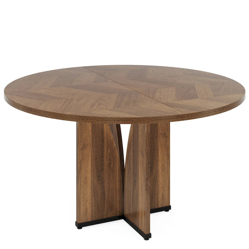 Table de salle à manger ronde en bois de 99,99 cm pour cuisine et salle à manger