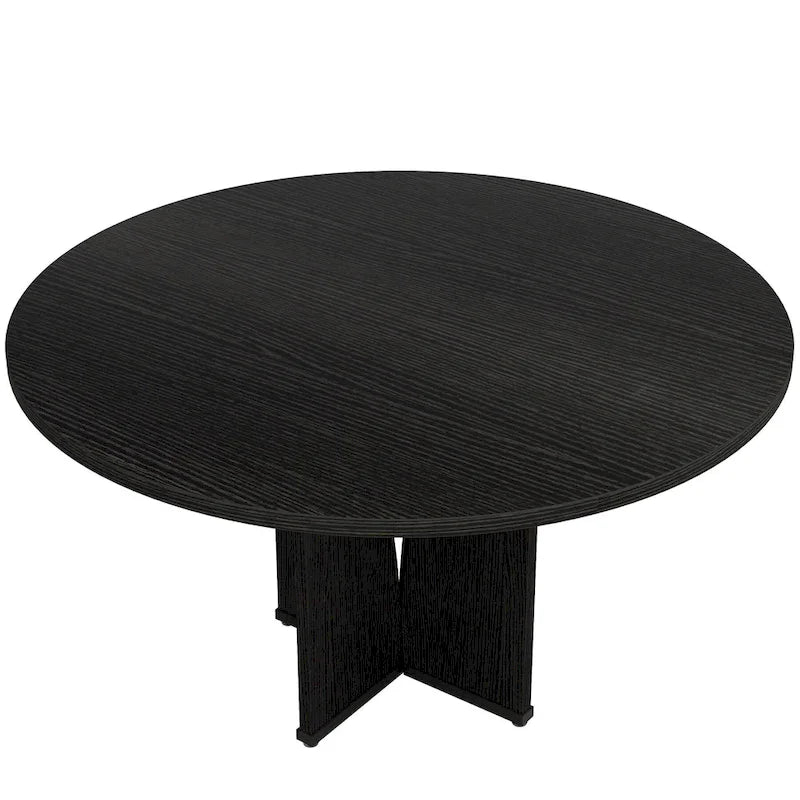 Table de salle à manger ronde en bois de 99,99 cm pour cuisine et salle à manger