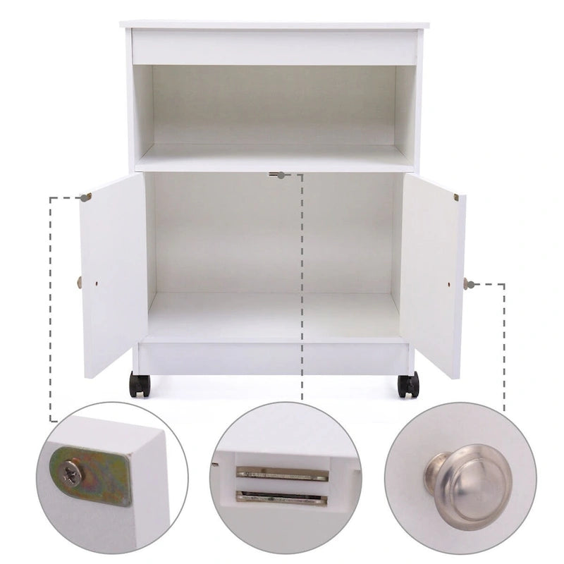 Meuble de rangement pour micro-ondes avec roulette universelle - 24*14.6*30.8