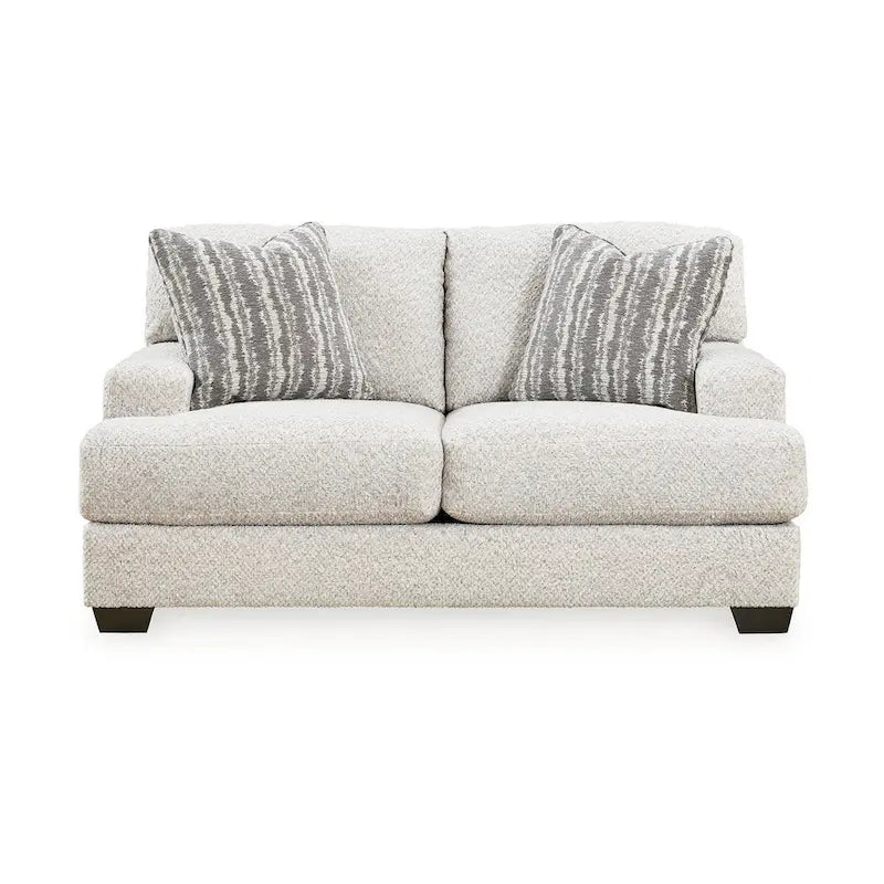 Causeuse de 68 po avec 2 coussins décoratifs, surdimensionnée, polyester gris