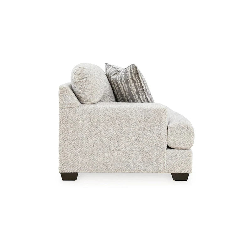 Causeuse de 68 po avec 2 coussins décoratifs, surdimensionnée, polyester gris