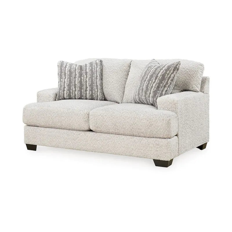 Causeuse de 68 po avec 2 coussins décoratifs, surdimensionnée, polyester gris