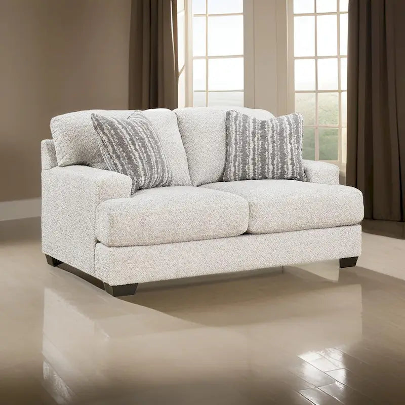 Causeuse de 68 po avec 2 coussins décoratifs, surdimensionnée, polyester gris