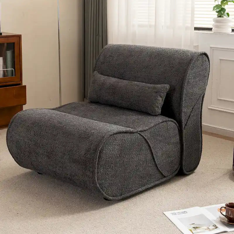 Fauteuil inclinable en velours doux, fauteuil de salon confortable avec rembourrage lombaire, idéal pour le salon, la chambre ou le bureau