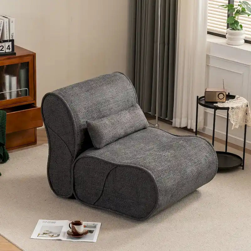 Fauteuil inclinable en velours doux, fauteuil de salon confortable avec rembourrage lombaire, idéal pour le salon, la chambre ou le bureau