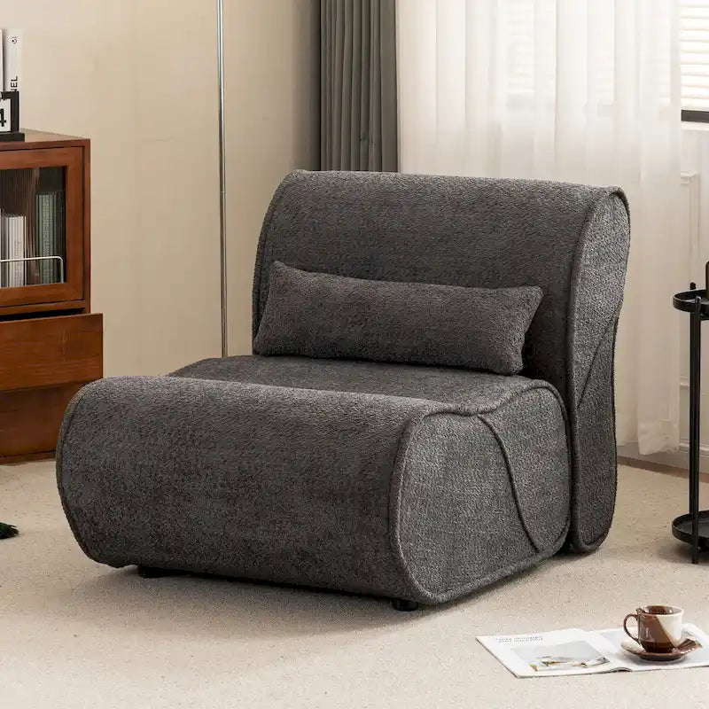 Fauteuil inclinable en velours doux, fauteuil de salon confortable avec rembourrage lombaire, idéal pour le salon, la chambre ou le bureau
