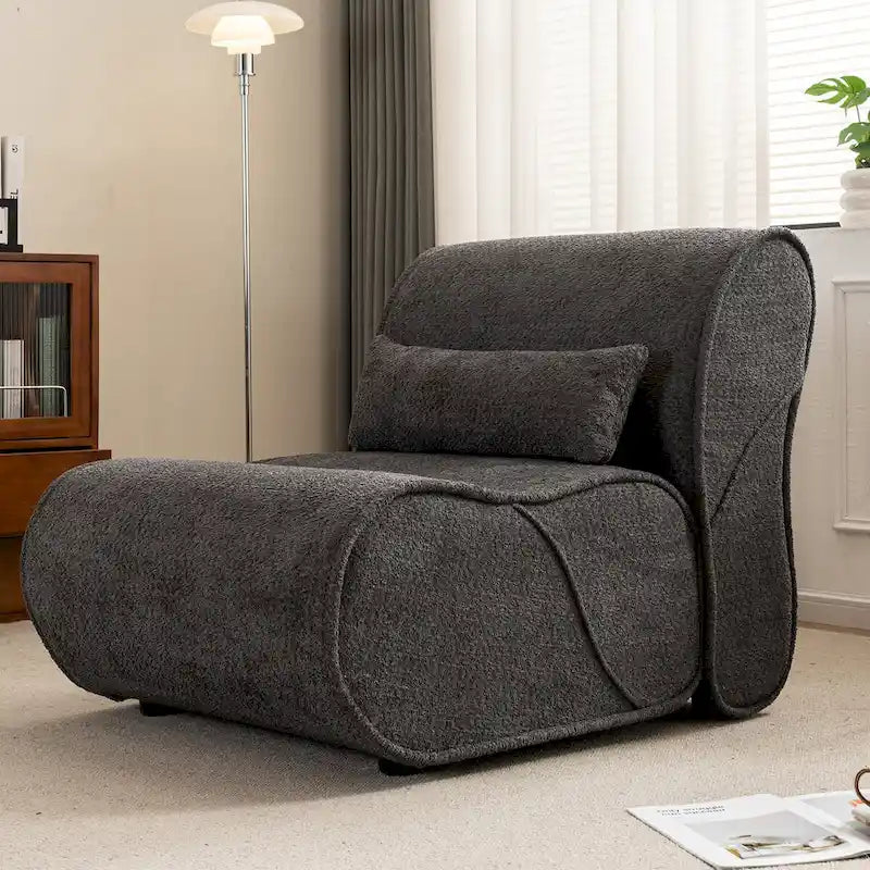 Fauteuil inclinable en velours doux, fauteuil de salon confortable avec rembourrage lombaire, idéal pour le salon, la chambre ou le bureau