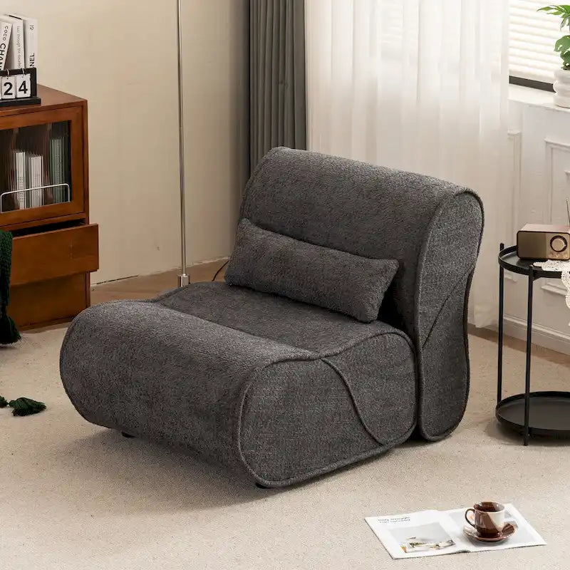 Fauteuil inclinable en velours doux, fauteuil de salon confortable avec rembourrage lombaire, idéal pour le salon, la chambre ou le bureau