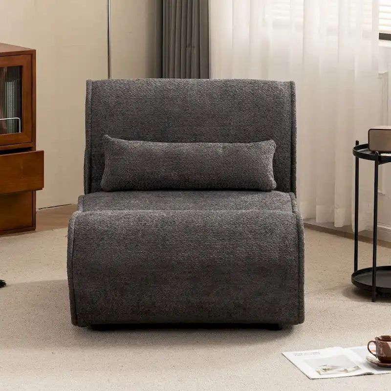 Fauteuil inclinable en velours doux, fauteuil de salon confortable avec rembourrage lombaire, idéal pour le salon, la chambre ou le bureau