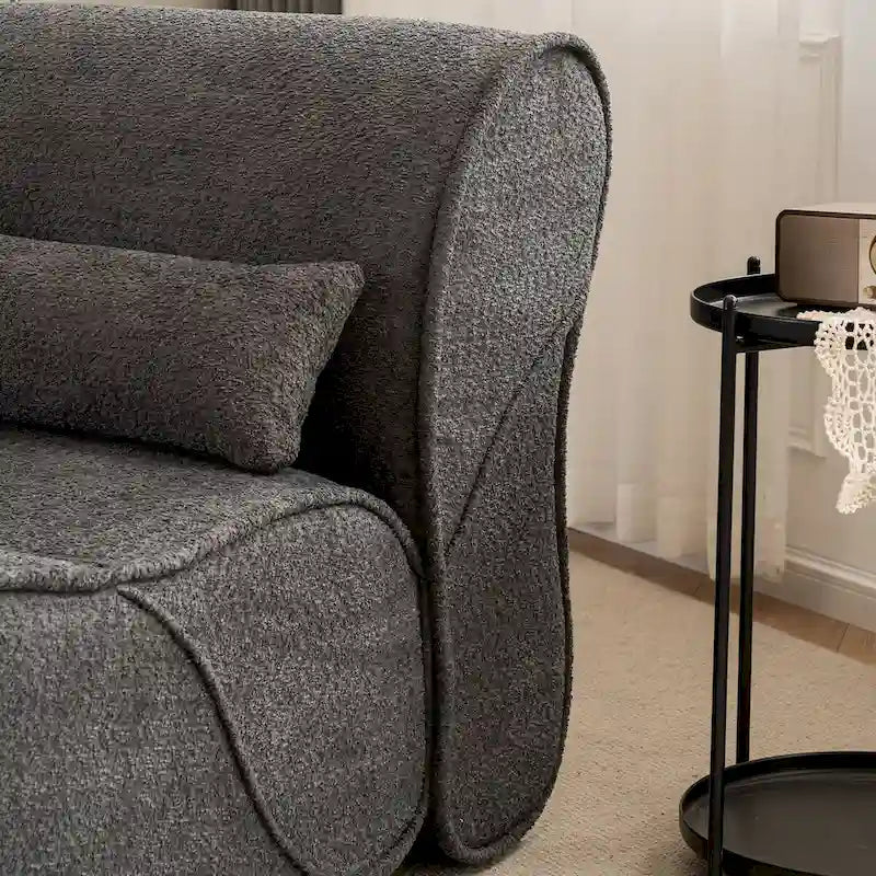 Fauteuil inclinable en velours doux, fauteuil de salon confortable avec rembourrage lombaire, idéal pour le salon, la chambre ou le bureau