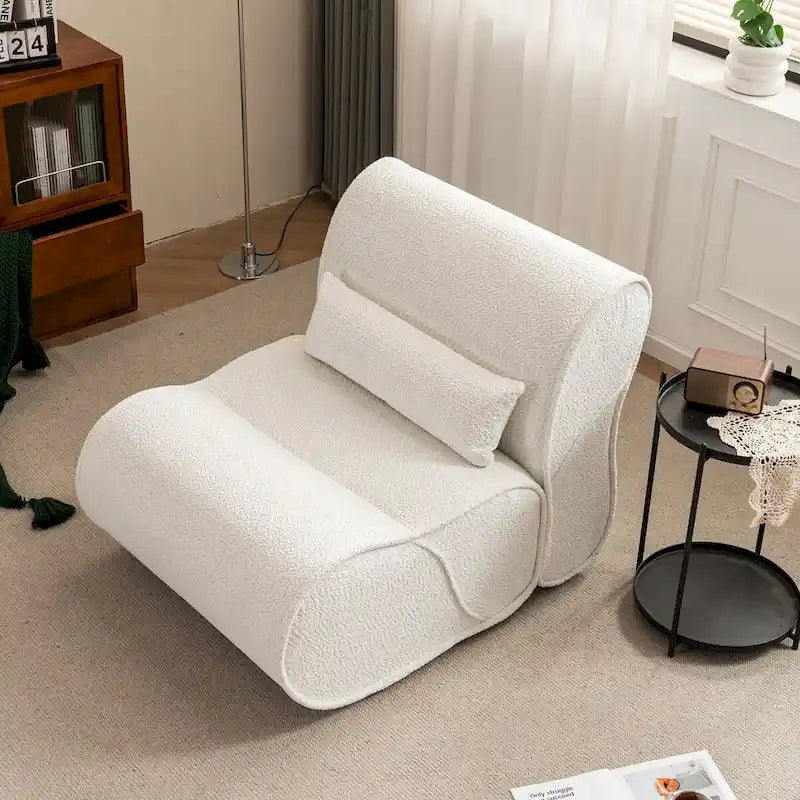 Fauteuil inclinable en velours doux, fauteuil de salon confortable avec rembourrage lombaire, idéal pour le salon, la chambre ou le bureau