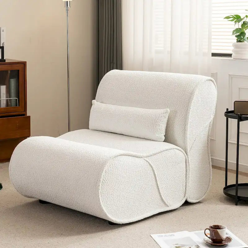 Fauteuil inclinable en velours doux, fauteuil de salon confortable avec rembourrage lombaire, idéal pour le salon, la chambre ou le bureau