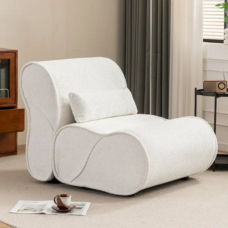 Fauteuil inclinable en velours doux, fauteuil de salon confortable avec rembourrage lombaire, idéal pour le salon, la chambre ou le bureau