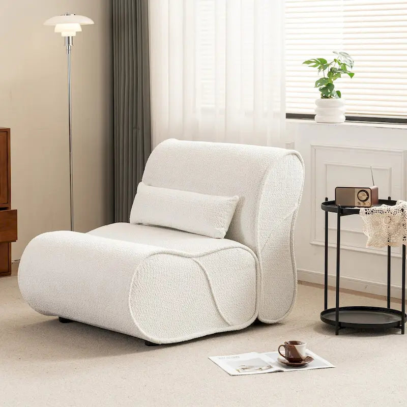 Fauteuil inclinable en velours doux, fauteuil de salon confortable avec rembourrage lombaire, idéal pour le salon, la chambre ou le bureau